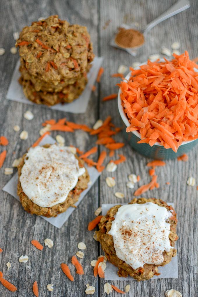 Frosted Carrot Cookies 6 Frosted Carrot Cookies for breakfast or snack!
