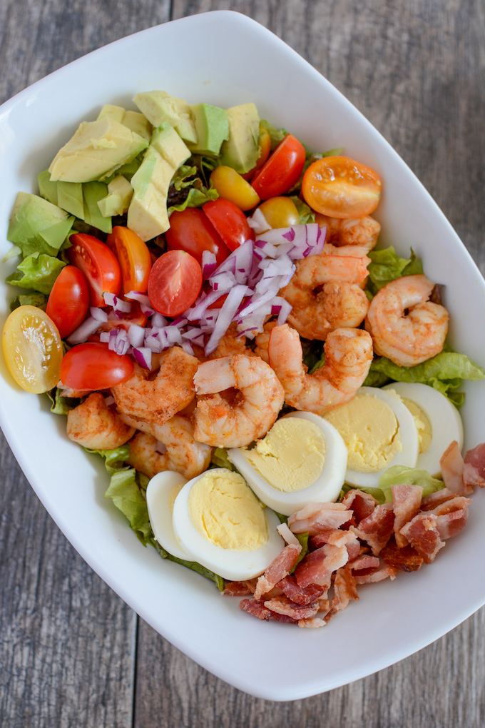 sauteed shrimp cobb salad