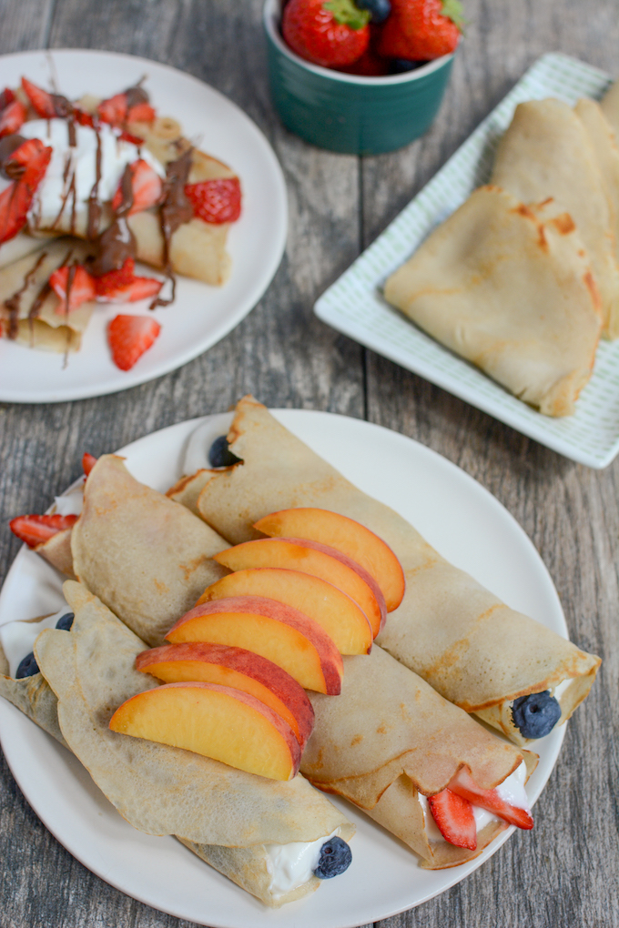 buckwheat crepes with fruit and yogurt