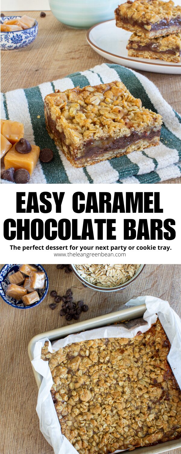 These Caramel Chocolate Bars are perfect for everything from birthday parties to holiday cookie trays. Sweet, chewy and stuffed with delicious caramel and chocolate.