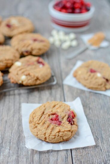 Peanut Butter Cookies with Fresh Cranberries 4