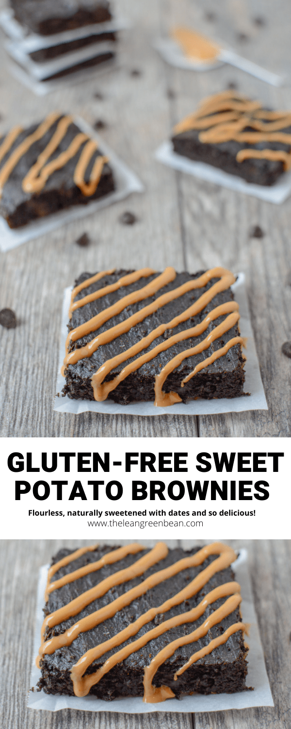 Gluten-Free Sweet Potato Brownies 8 These Gluten-Free Sweet Potato Brownies are flourless, sweetened with dates and full of chocolate flavor. They taste so good you'll never believe they're a healthy dessert!
