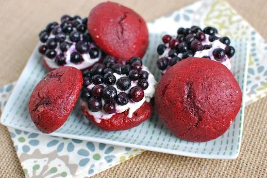 wild blueberry ice cream sandwiches in progress
