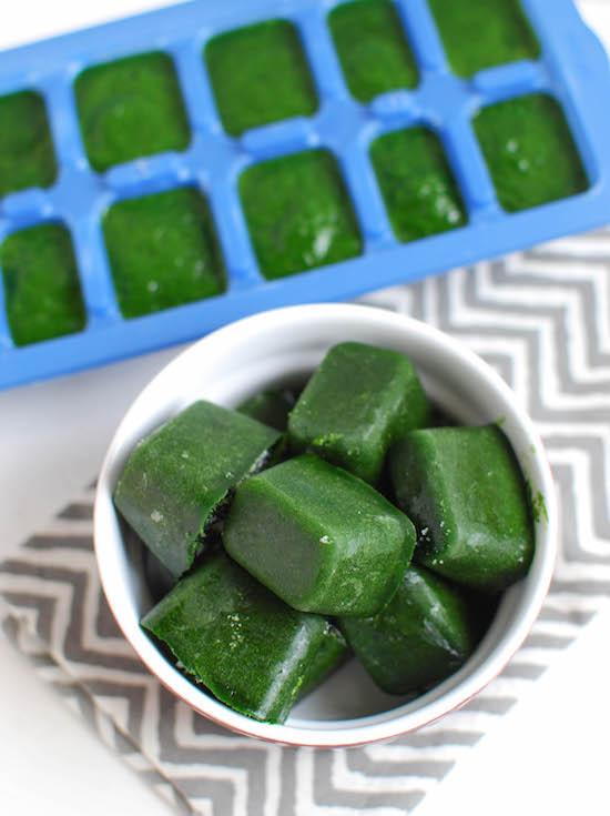 Stock your freezer with these Frozen Spinach Cubes so you always have them on hand to give your smoothie a nutritional boost!