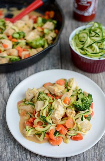 Zoodles with Chicken Spicy Almond Butter Sauce 3