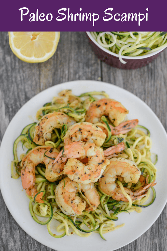 This Paleo Shrimp Scampi is made with just five&nbsp;ingredients and is ready in 15 minutes. Light and refreshing, it's the perfect summer dinner!