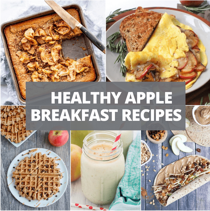 collage of healthy apple breakfast recipes