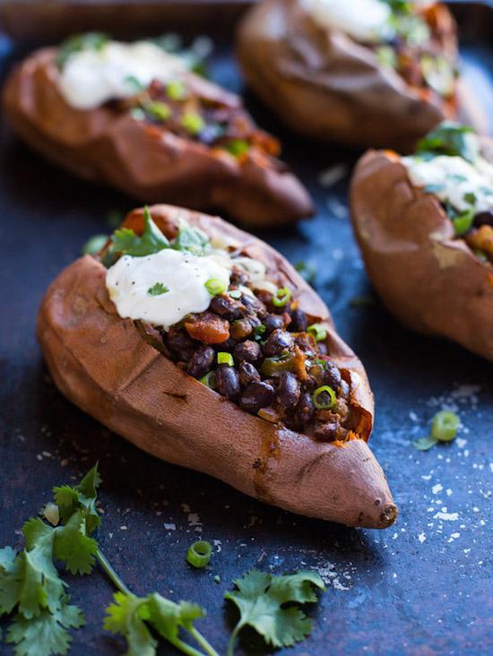 Black Bean Chipotle Stuffed Sweet Potatoes