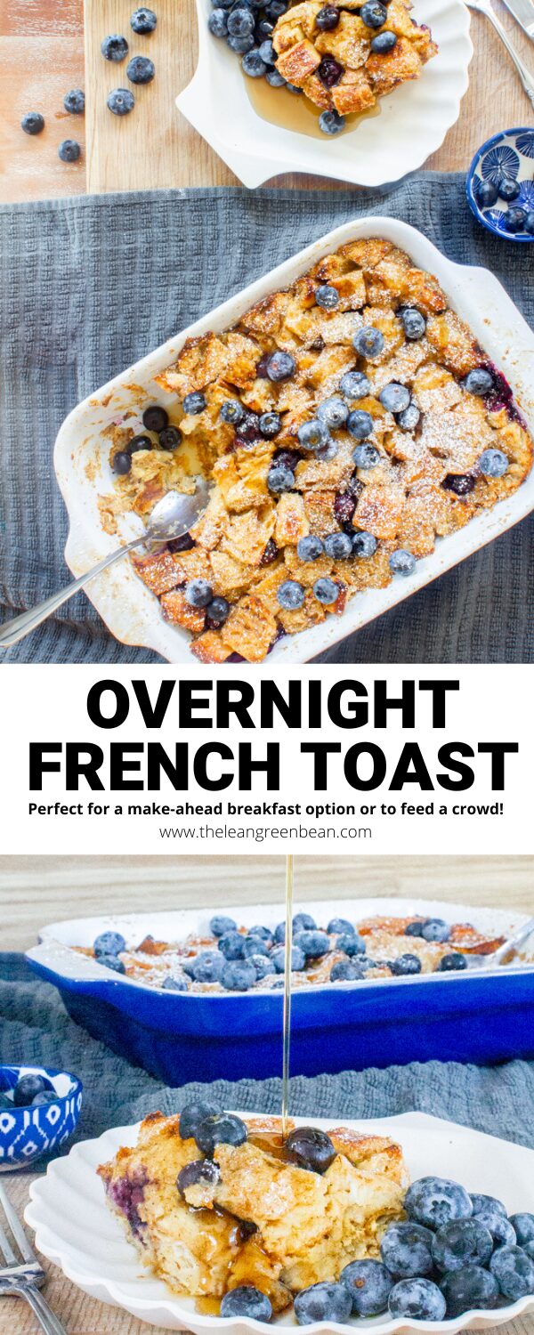 This Overnight French Toast Bake is perfect for using up leftover dinner rolls or bread after a holiday meal. Prep the night before, let it sit in the fridge overnight and enjoy it for breakfast in the morning. 