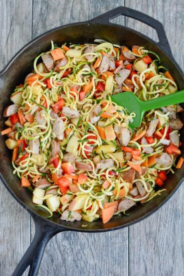 Chicken Sausage Skillet with Zoodles 4