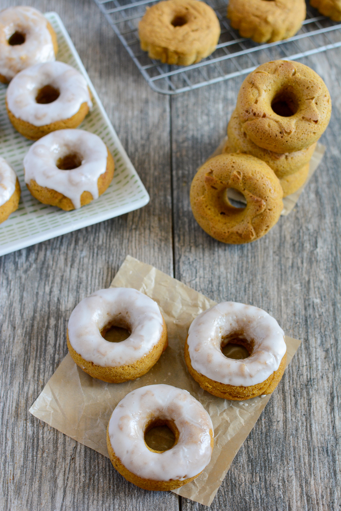 baked pumpkin donuts with simple glaze