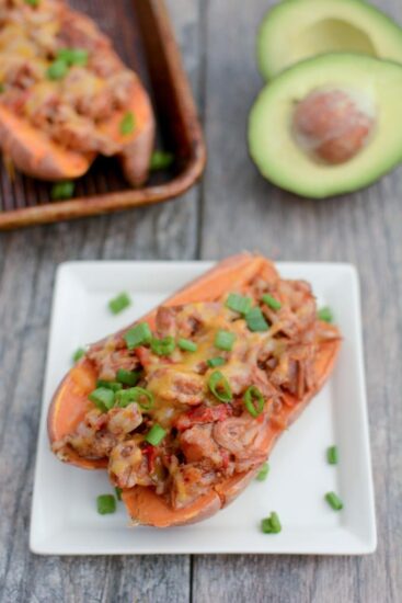 BBQ Pulled Pork Stuffed Sweet Potatoes 7