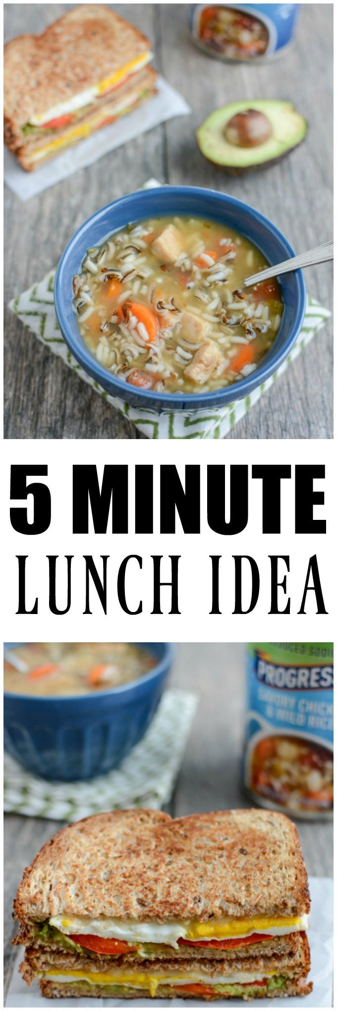 This Easy 5 Minute Lunch is perfect for a busy day. Pair a jazzed up grilled cheese with a cup of soup for an easy, filling meal.