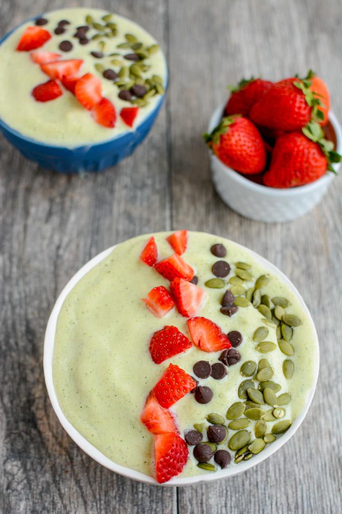 This Peach Zucchini Smoothie Bowl is the perfect way to add some extra vegetables to your smoothie! Frozen zucchini adds creaminess without changing the flavor.&nbsp;