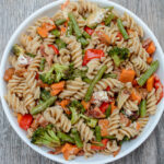 easy roasted vegetable pasta salad