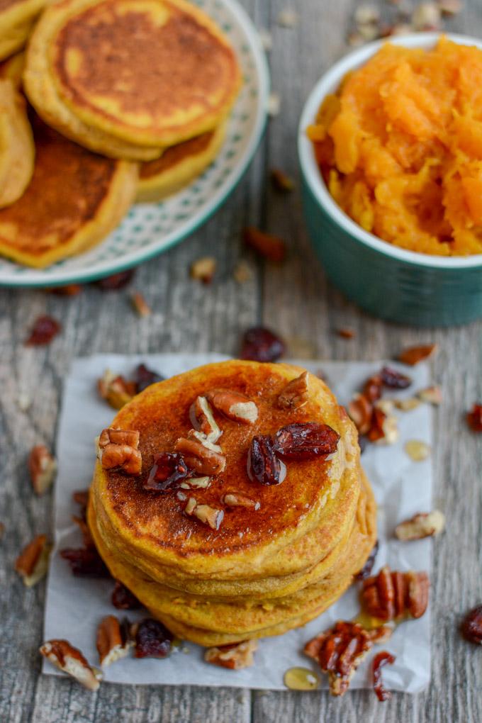 This Butternut Squash Pancakes recipe&nbsp;is an easy way to add some extra vegetables to breakfast! Made with just a few ingredients, they can be made ahead of time and reheated and also make a great, healthy snack!