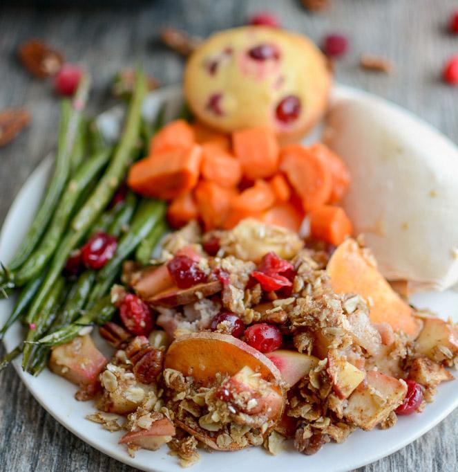 sweet potato apple cranberry crumble