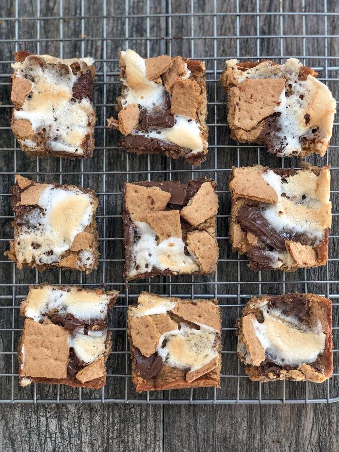 Easy Peanut Butter S'mores Bars 8 easy peanut butter s'mores bars on cooling rack