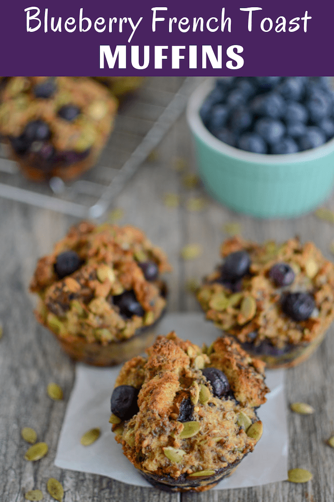 These Blueberry French Toast Muffins are quick, healthy and kid-friendly. Make a batch over the weekend and serve them for breakfast or pack them for lunch! They can easily be customized with different mix-ins.&nbsp;