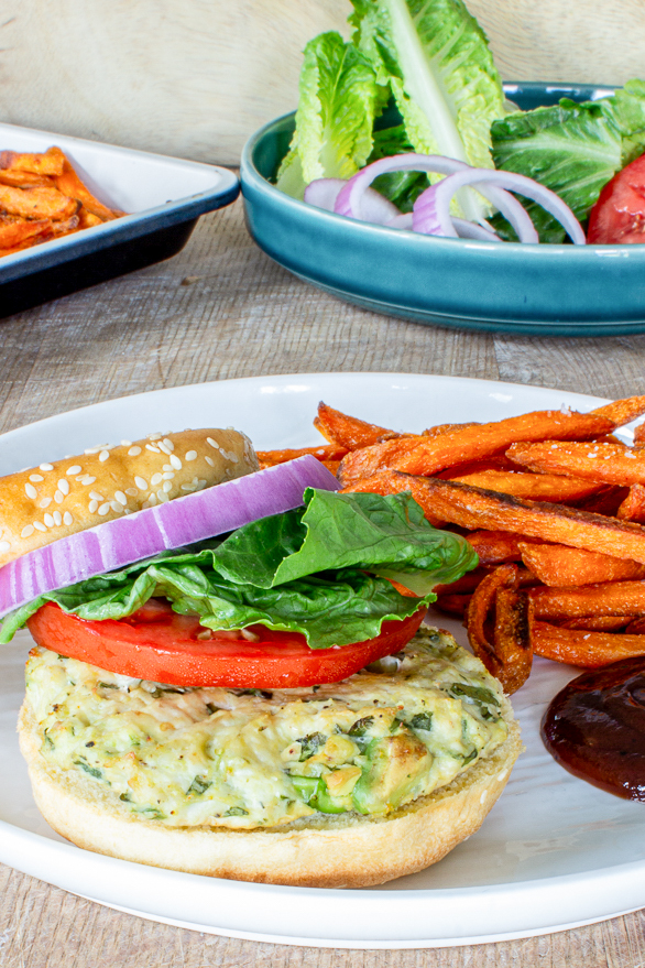 baked avocado chicken burgers