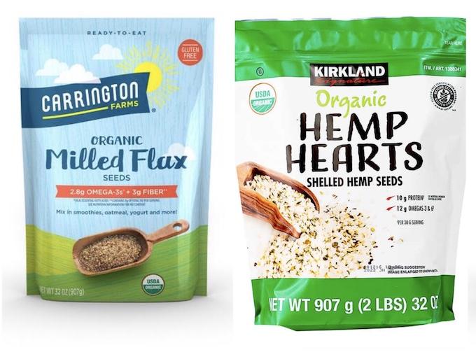 healthy hemp hearts and flax seed