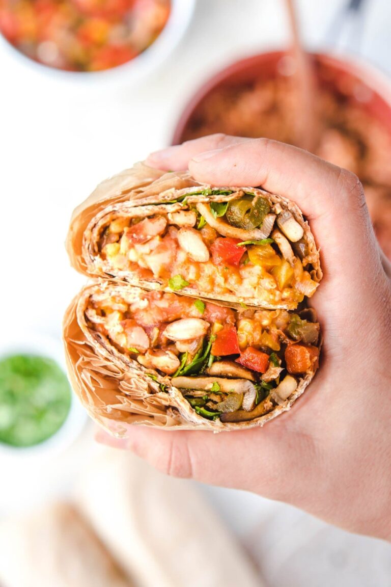 Best Rice Bean Burritos Vegan FromMyBowl 5