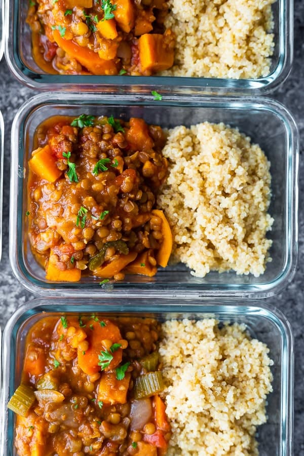 cheap easy meal prep lunch - moroccan instant pot lentils