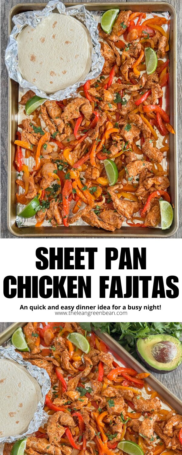 These Sheet Pan Chicken Fajitas are quick, easy and perfect for dinner on a busy night. They cook quickly and make great leftovers for lunch or dinner later in the week.