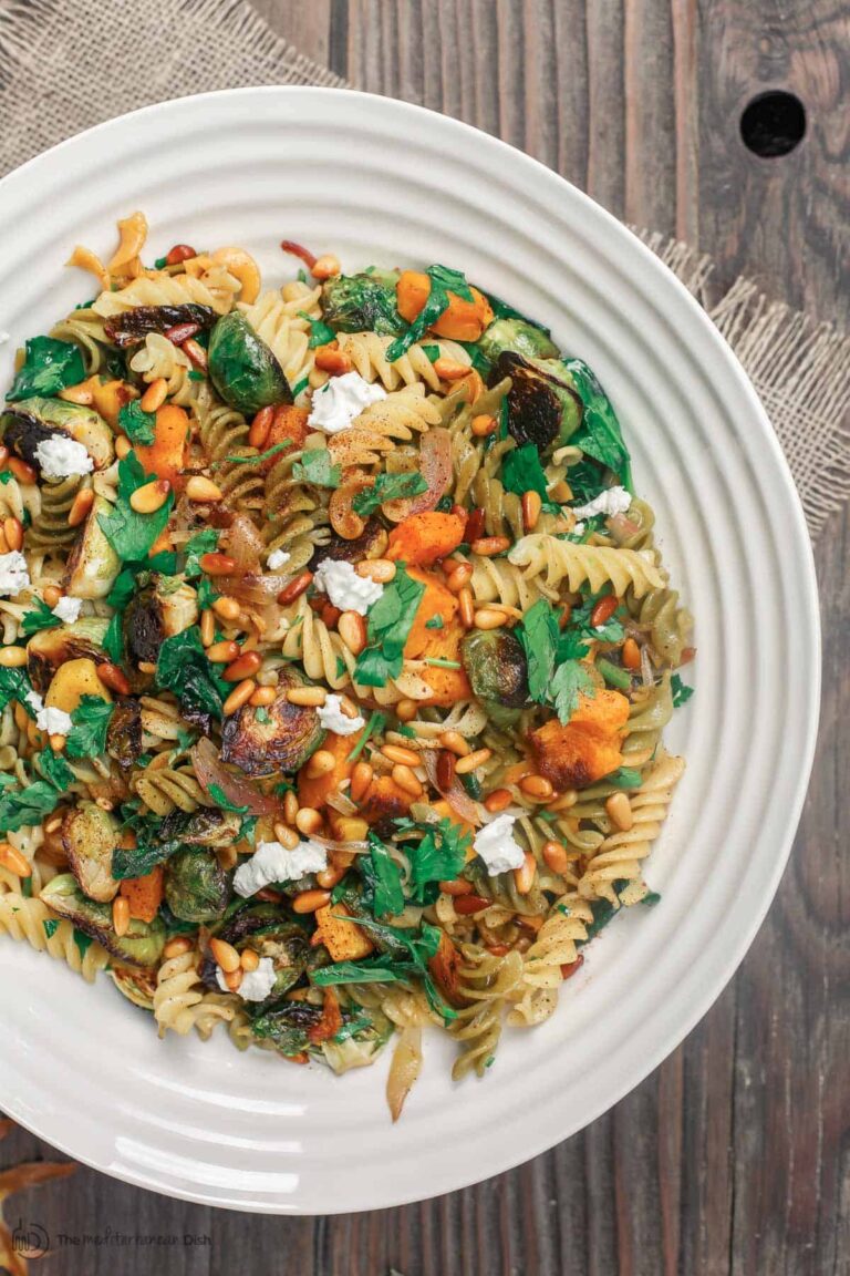 Fall Rotini with Butternut Squash & Brussels Sprouts - Best Fall Salad Recipe
