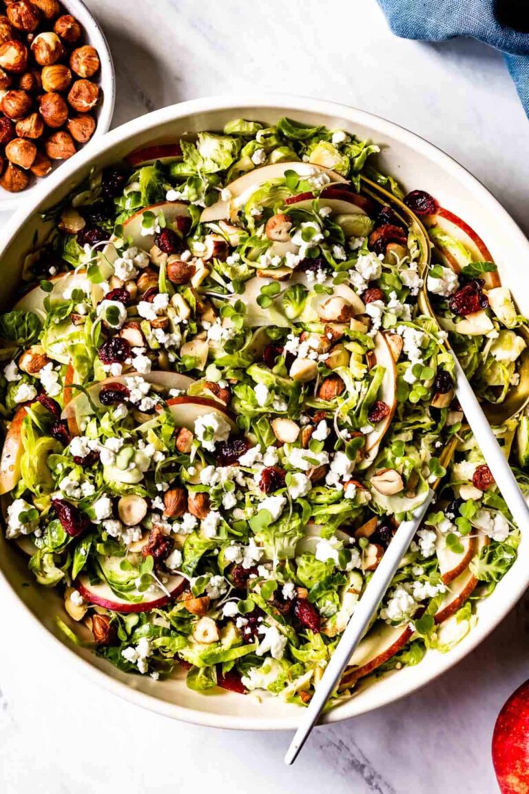 shaved brussels sprout salad- Best Fall Salad Recipe