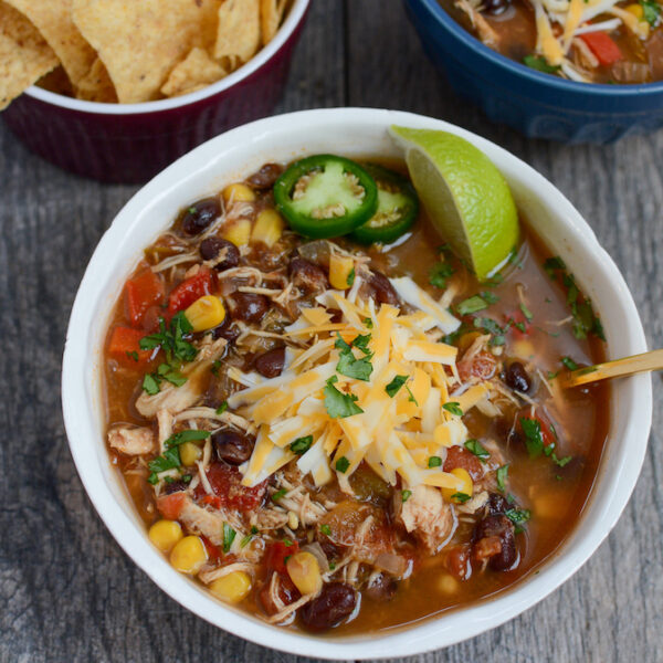 easy crockpot chicken taco soup