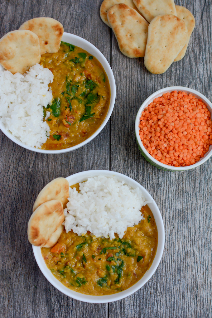 vegan red lentil dal