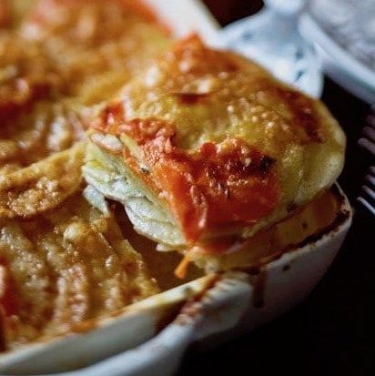 golden potato and carrot gratin