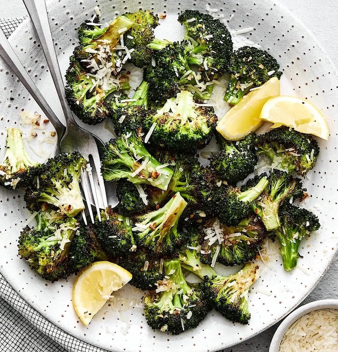 roasted broccoli with lemon and parmesan