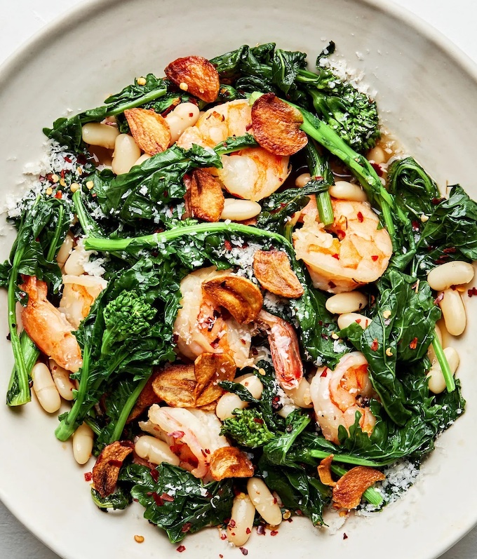 SpicyBroccoliRabewithWhiteBeansandShrimp 10