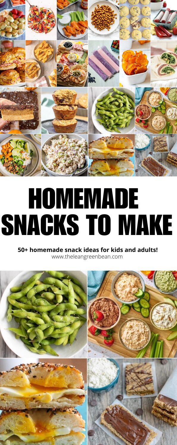 Here are some ideas for easy homemade snacks to make that are healthy and kid-friendly. Many can be made ahead of time and are great for eating on the go!