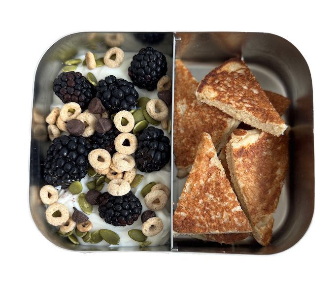 yogurt parfait with pancakes snack