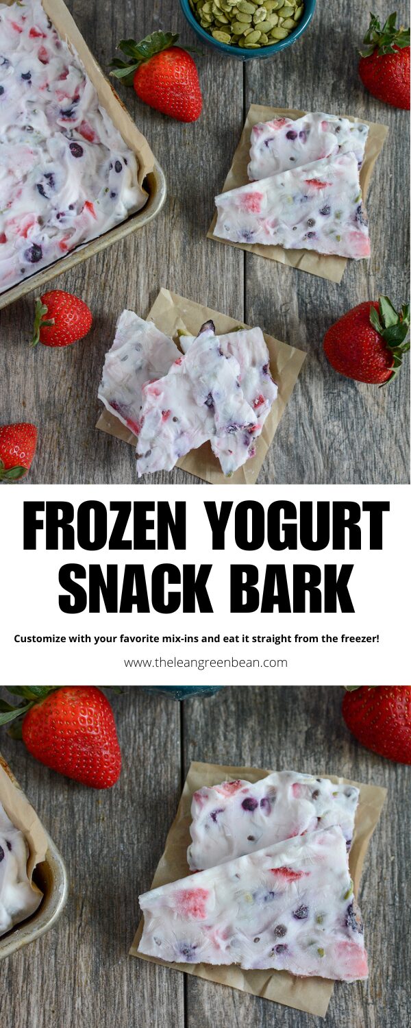 This easy Frozen Yogurt Bark can be customized with your favorite mix-ins like fruit, chocolate & seeds. A perfect kid-friendly, high-protein snack for summer!