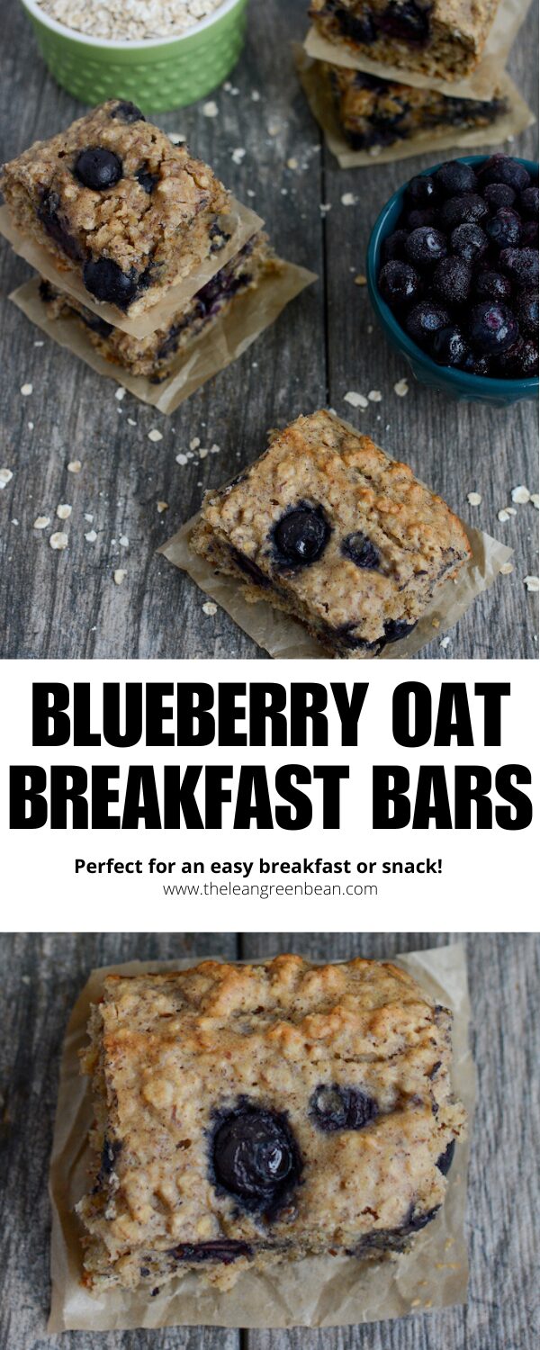 These Blueberry Oat Breakfast Bars are a quick and easy breakfast or snack option. They're easy to make and freeze well!